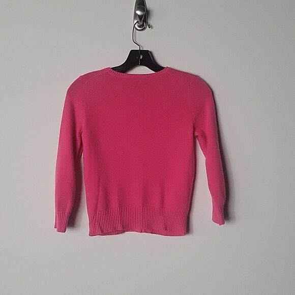 NEW VTG Express Pink XS Cashmere Sweater Cardigan Y2K Coquette Fitted 50s 60s - Picture 10 of 13